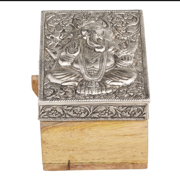 Embossed Metal and Wood Ganesh and Hamsa Boxes - Picture 7 of 7